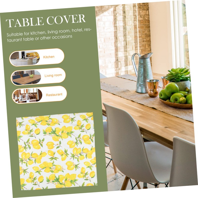 Abaodam Outdoor Tablecloth Lemon Print Summer Rectangle Easy Wash Stylish