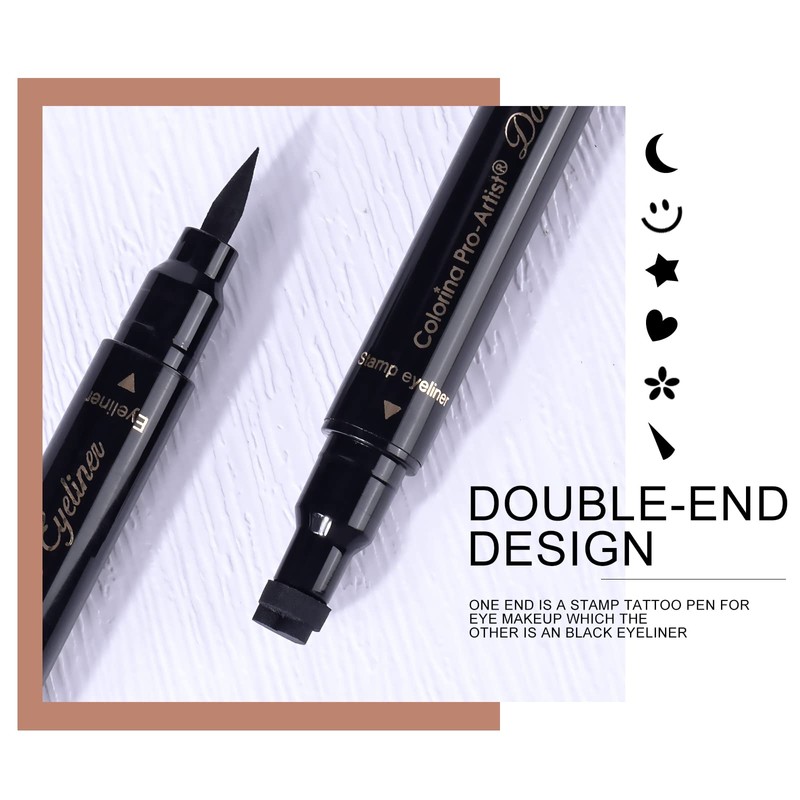 Ownest 6 Pcs Waterproof Smudge-proof Eyeliner Stamp Pen Set -