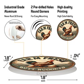 Fresh Butt Nuggets - Vintage Metal Signs Chicken Coop Signs for Farm Yard Decor 8×12 in (2495)