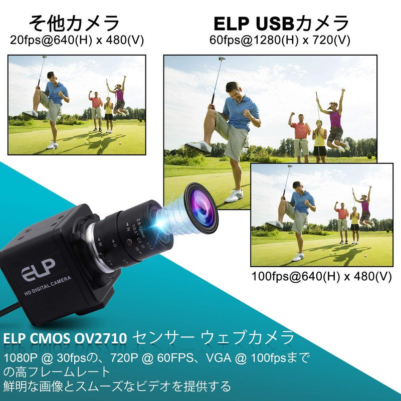 ELP USB Camera 100 FPS High Speed 1080P 2.8-12mm 4X