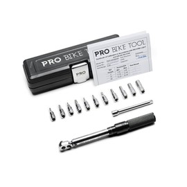 PRO Bike Tool 1/4 Inch Drive Click Torque Wrench Set – 2 to 20 Nm – Bicycle Precision Maintenance Kit for Road & Mountain Bikes - Includes Allen & Torx Sockets, Extension Bar & Storage Box (Silver)