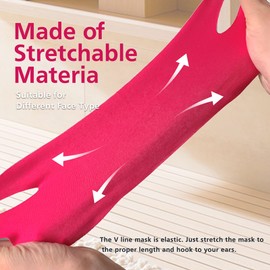 APPTI V Shape Face Mask, Firming Facial Mask Double V Line Lifting Mask for Women Men Red 6 Pieces