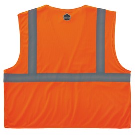 Ergodyne unisex adult Reflective Safety Vest, High Visibility Mesh, Interior and Exterior Pocket, 2, Type R Class 2 Economy Mesh Vest HL, Orange, Small-Medium US