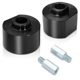 Auto Dynasty Front Bump Stop Relocation Leveling Lift Kit Compatible with 1981-2020 Ford F-150 250 350 Super Duty Excursion Ranger Bronco II 2WD, Coil Spring Spacers, 3" Lift Height, Anodized Black