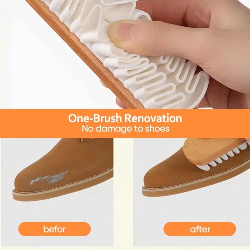 Suede Brush and Eraser Kit, 2-in-1 Rubber Cleaning Brush &