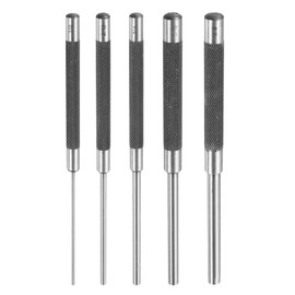 HARFINGTON 5pcs Drive Pin Punch Set 1/8" 3/16" 1/4" 5/16" 3/8" Non-marring Drive Pin Punch Cylindrical Alignment Punches with Knurled Grip for Watch Repair Jewelry and Craft