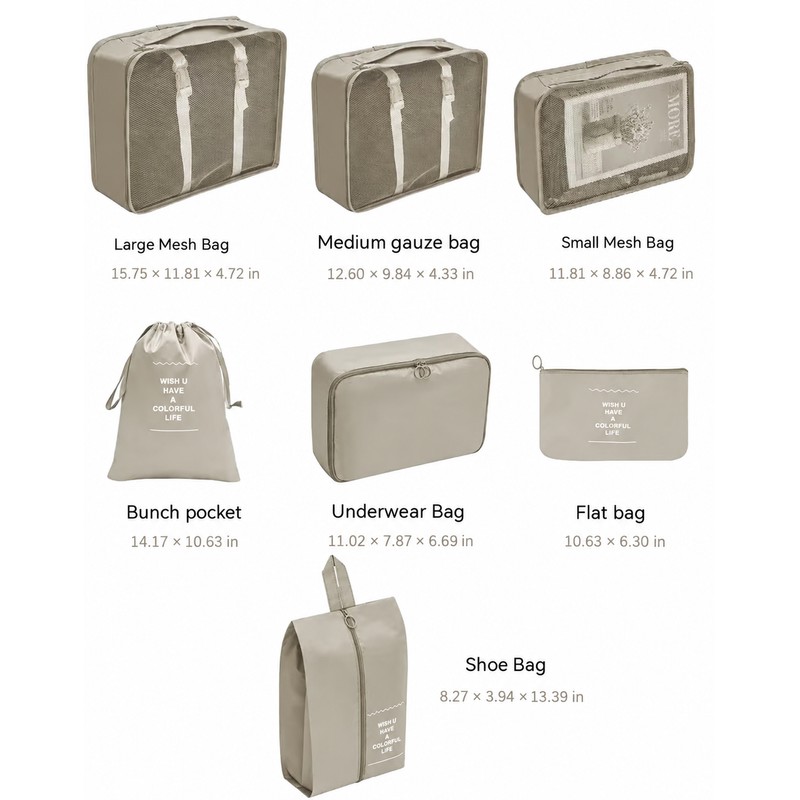 Travel Packing Cubes for Suitcase Organization – 7/10 Piece Storage