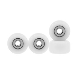 Teak Tuning Eco 85D CNC Poly Fingerboard Wheels - Street Shape, 7.5mm Dia, 5mm Wide - White Colorway