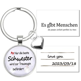 MKISHINE Maid of Honour Sister Questions Gift 3D Keyring Maid of Honor Gift, Question Bracelet Maid of Honour, Comes in a Pretty Gift Box, transparent