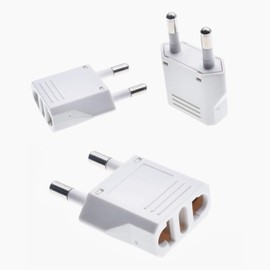 3 Pack of ALINNA Europe Travel Plug Adapter, US to EU Plug Adapters, Travel from US America Canada Mexico to EU Europe France Germany Italy Spain Outlets, 250V Power Plugs Type C Pin Converter (White)