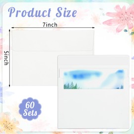 120 Sets Watercolor Paper with Envelopes, 140 lb/300 GSM NOT FOLDABLE Watercolor Paper Cards Blank Watercolor Postcards for Christmas Greeting Cards, Wedding Invitations, Thank You Cards