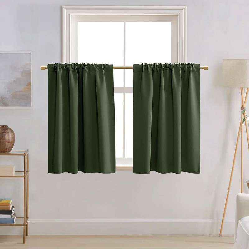 PANELSBURG Short Curtains 30 Inches Long for Small Window Set