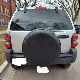 KEEPDSGN For Jeep Liberty 2003 2004-2007 15" Spare Tire Tyre Wheel Cover Black Waterproof