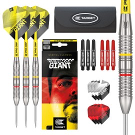 Target Darts Gabriel Clemens 22G Brass Darts Steel Darts Set - With Additional Accessories Gift Pack, Silver and Yellow