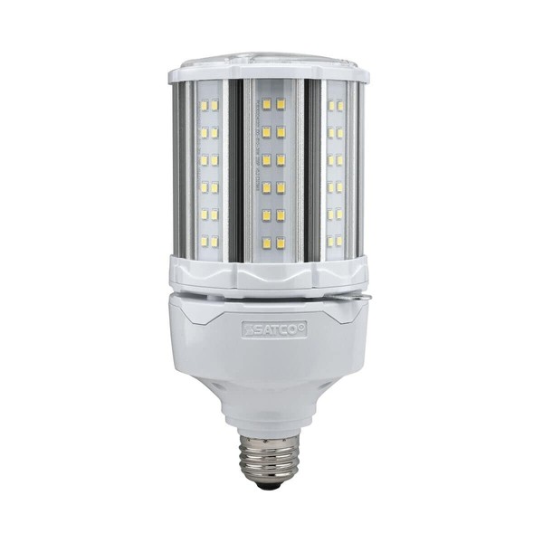 Satco S39392 Hi-Pro Omni-Directional High-Lumen LED Corncob Lamp, HID-Replacement, Industrial and Commercial Application, 100-277V, 5000K, 36 Watts