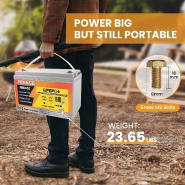 LISUATELI 12V 100Ah LiFePO4 Lithium Battery 15000 Cycle 1280Wh Energy For RV Solar Panel