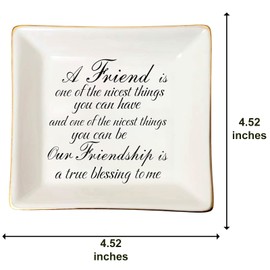 Yoqanr Frienship Jewelry Dish Tray Ceramic Trinket Dish My Best Friend My Best Friend'S Wedding My Friends For Mom Sister Friends