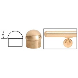 KegWorks Domed End Cap - Polished Brass - For 2" Outside Diameter Bar Foot Rail Tubing