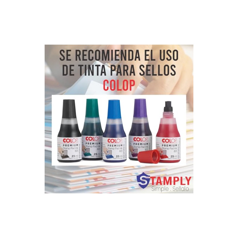 Sello Automático Empresarial, 1.4 x 3.8 cm, Frases Comerciales, Tinta