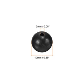 PATIKIL 10mm Fishing Beads, 200Pcs Soft Plastic Round Rubber Fishing Bait Eggs Rig Bead Tackle Lures Accessories with Storage Box, Black