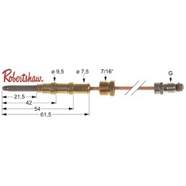 Rober Tshaw Thermocouple Length 450 G1 ASA 11/32 'G2 7/16'