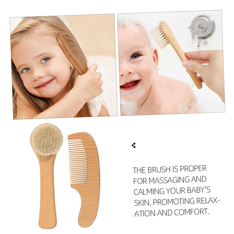 minkissy Baby Bath Brush Set Soft Bristle Newborn Hair Brush