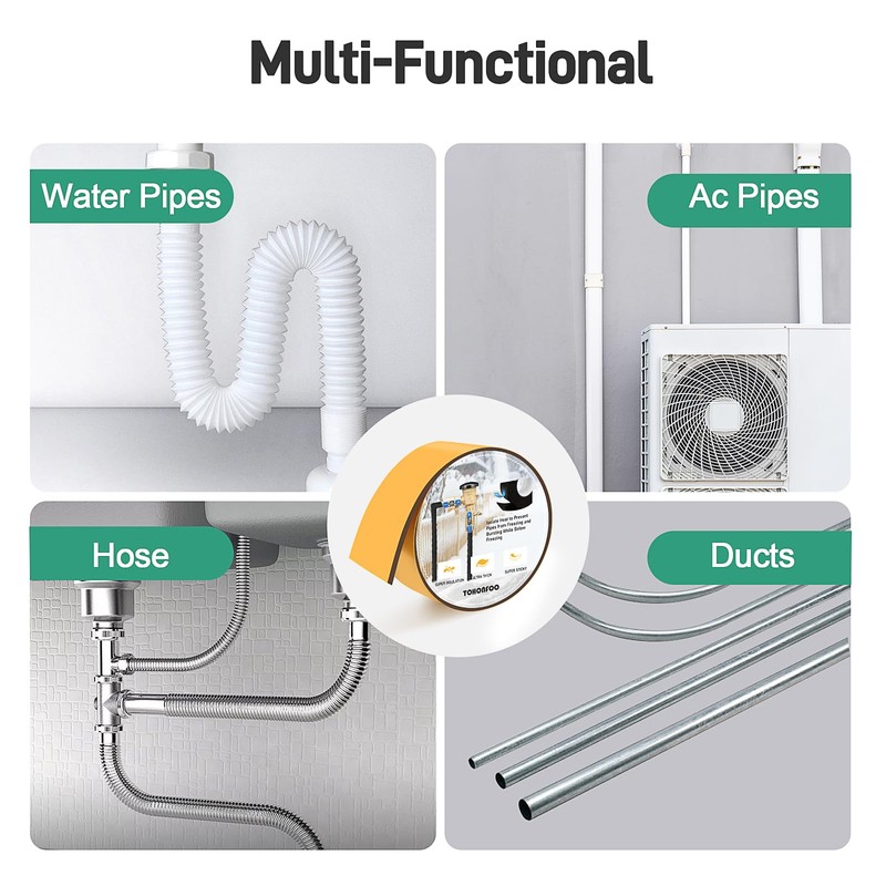TOHONFOO Pipe Insulation - Foam Insulation Tape - Water Pipe