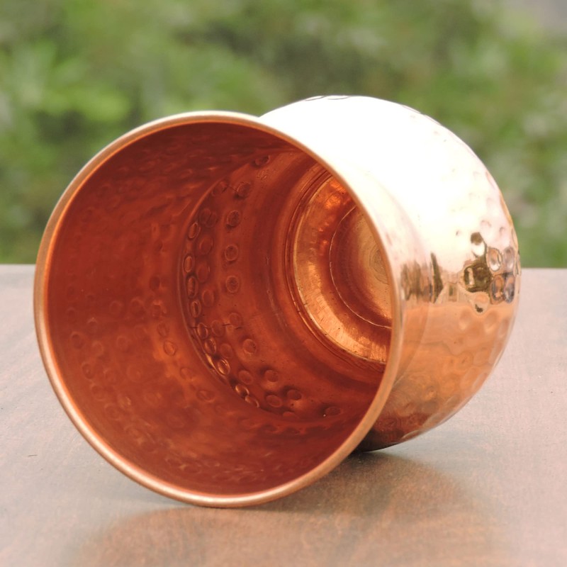 Hammered Copper Tumbler, LACQUERED-FREE, UNLINED and UNCOATED - 400 Ml,