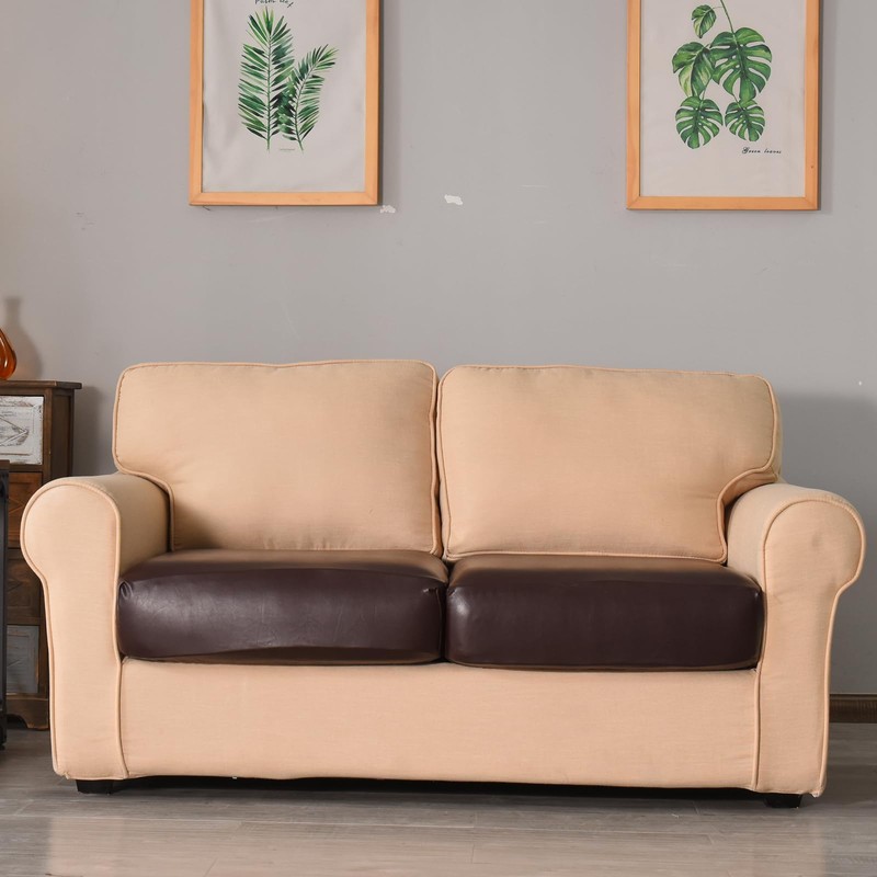 vctops 100% Waterproof Pu Leather Couch Cushion Covers Luxury Stretch
