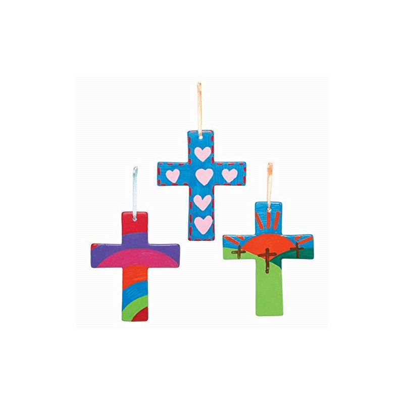 Baker Ross Ceramic Cross Decorations AX783 - Pack of 5