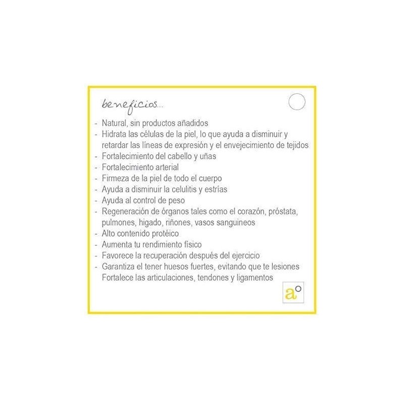 Colágeno Hidrolizado Polvo 100 Puro Presentación 500g Suplemento Natural Base
