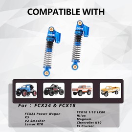 FEDCO FCX24 Shocks 47MM Oil-Filled Shocks Absorber With Springs For FMS FCX24 FCX18 Upgrades 1/24 1/18 RC Crawler