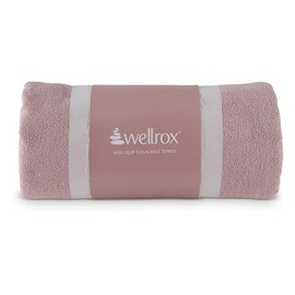 Wellrox Yoga Mat Towel- Anti-Slip, Microfiber Yoga Towels for Hot Yoga Non-Slip- Prevent Injury & Absorb Sweat- 74” x 26” (Rose)