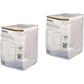 500 Cellulose Napkins, White, 1/8 Fold, Tissue Napkins, 12 x 8.5 cm, for Bistro, Snack, Food Catering, Tissue Catering - Compatible with Cabanaz Dispenser (2 x 250 Pieces (White, a Bit Thicker))