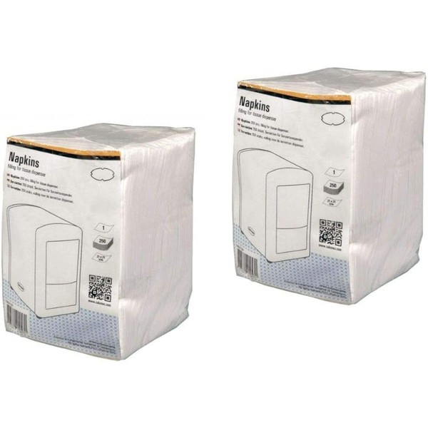 500 Cellulose Napkins, White, 1/8 Fold, Tissue Napkins, 12 x