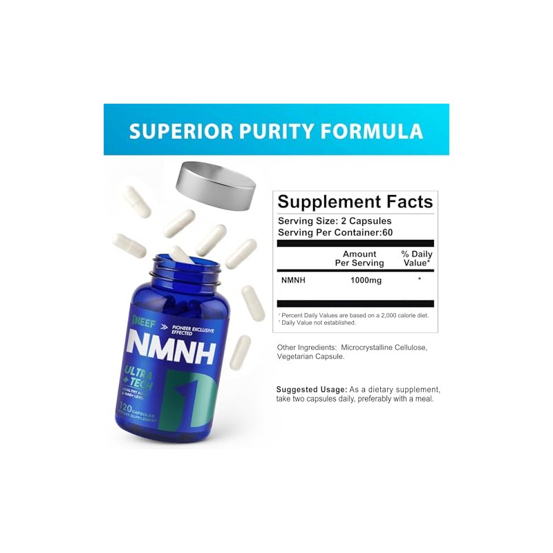 NMNH Supplement 1000mg, 120PCS Ultra NAD+ Alternative Supplement