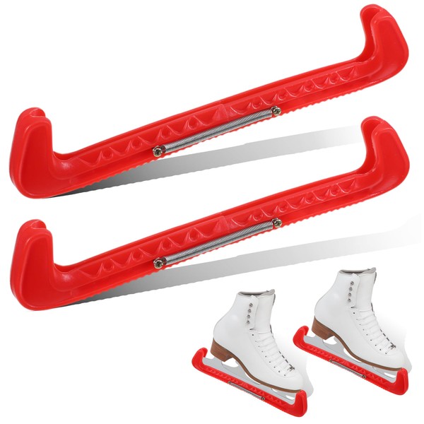 worahroe Kufenschoner Schlittschuhe Verstellbarer Spatenschutz Schlittschuhe Schoner Rot mit Spring