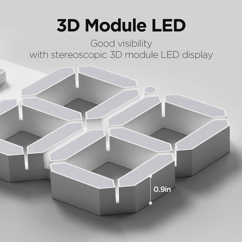 mooas 3D LED Clock, Multi-Function LED Clock (Calendar, Alarm, Temperature)