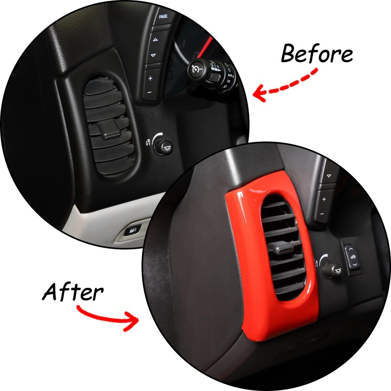 Carworld66 For Corvette C6 2005-2013 Red ABS Car Dashboard Side