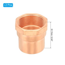 PATIKIL 1-1/2" Female Adapter Fitting with C X F Connections, Copper Pipe Fittings with Sweat Solder X FNPT Connection Threaded Tubing Connector for Residential, Commercial
