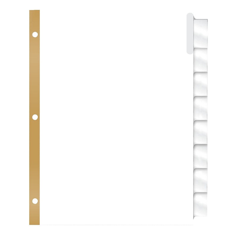 Insertable Big Tab Dividers, 8-Tab, Double-Sided Gold Edge Reinforcing, 11