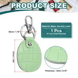 PATIKIL Leather Key Fob, Genuine Leather Keys Cover RFID Key Fob Protector Air Tag Holder Keychain Case with Key Ring & Screwdriver for Car Key ID Key Cards Light Green