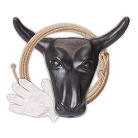 Tough 1 Gloves Adult Roper Set Junior Steer Head Black 58-7780