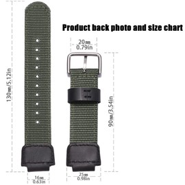 16mm Nylon Leather Strap Compatible with Casio GA-100 GA110 GA2100 DW5600E GA-700 DW6900 AWG-M100 DW003B MCW100 Repalcement Watch band(Armygreen Black buckle)