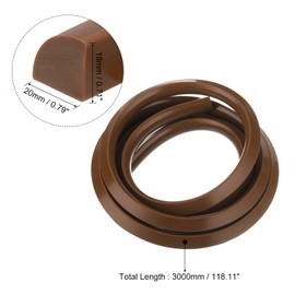 uxcell Flexible Molding Trim, 118 Inch Flexible Quarter Round Molding Silicone Peel and Stick Trim Self Adhesive Shower Water Barrier for Corner Decor Bathroom Kitchen, Brown