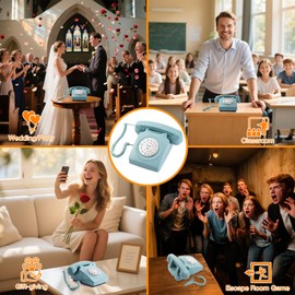 Rotkfst Guest Book Audio Wedding Phone,Record Voice Messages,Retro Guest Book for Wedding or Birthday Party Message Voicemail,Save The Blessings of Your Relatives and Friends（White）