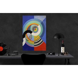 Artley Prints - Rhythm No. 3 by Robert Delaunay Canvas Wall Art | Framed Pictures for Living Room, Office, Bedroom | Abstract Prints Ready to Hang 30 x 20cm (12 x 8 inches) A4