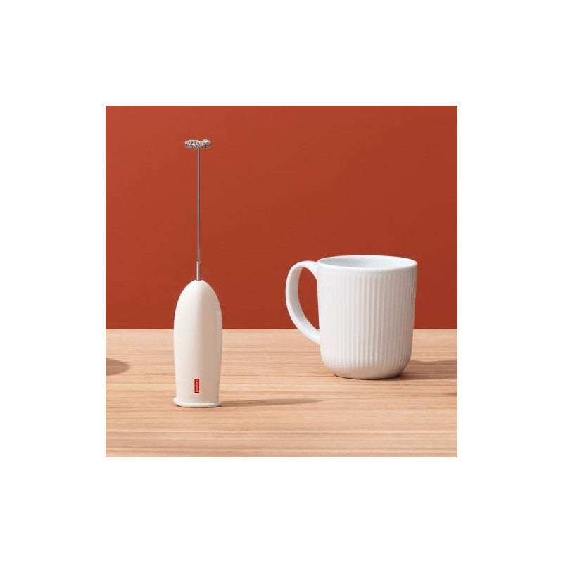 Bodum SCHIUMA Milchschäumer (Edelstahl, Batteriebetrieben) cremefarben