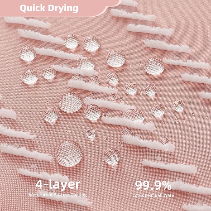 Siiluminisoy Extra Long Pink Boho Shower Curtain with White Tassel,