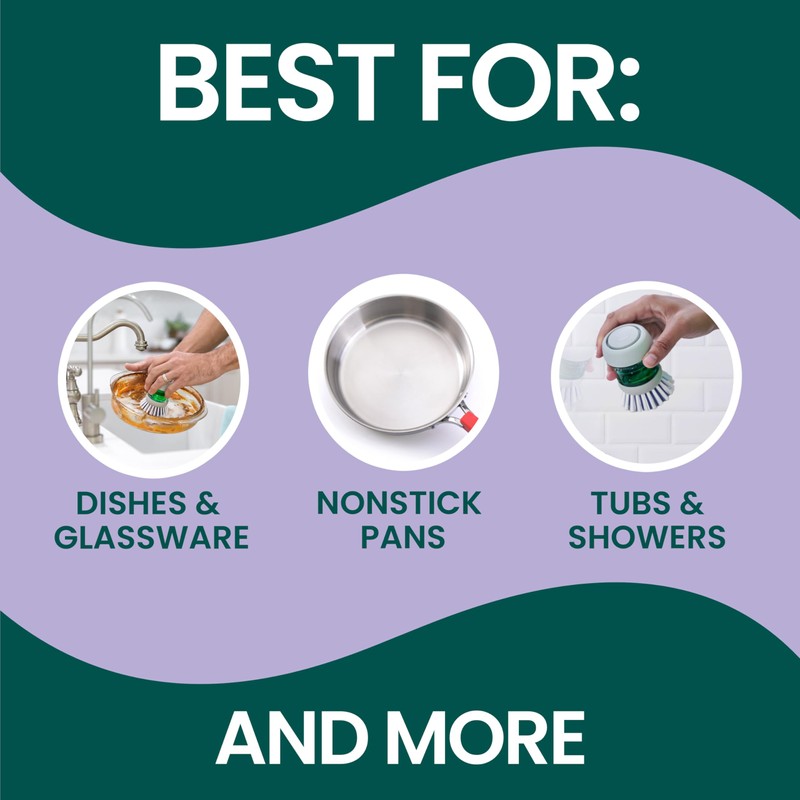 Scotch-Brite Odor Resist Soap Dispensing Palm Brush, Reusable Scrub Brushes